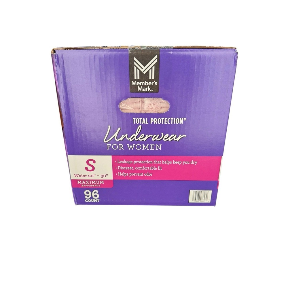 Member's Mark Total Protection Underwear for Women, 96 Count, Small- Brand NEW - Picture 2 of 3